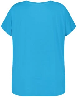 Kurzarmshirt Mit Satin-Front -Feine Mode kurzarmshirt mit satin front 03