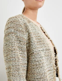 Taifun Kurze Blazerjacke Mit Glanz-Details -Feine Mode kurze blazerjacke mit glanz details 100