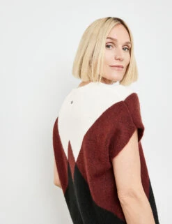 Gerry Weber Kuscheliger Kurzarmpullover Mit Grafischem Muster -Feine Mode kuscheliger kurzarmpullover mit grafischem muster 100