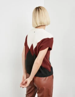 Gerry Weber Kuscheliger Kurzarmpullover Mit Grafischem Muster -Feine Mode kuscheliger kurzarmpullover mit grafischem muster 104