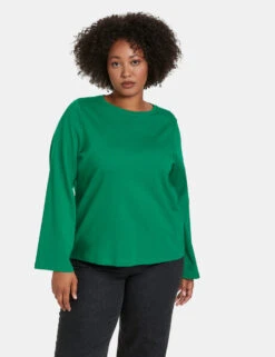 Langaramshirt Aus Interlock-Jersey -Feine Mode langaramshirt aus interlock jersey 01