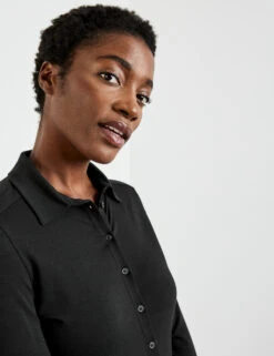 Gerry Weber Langarm Poloshirt Mit Durchgehender Knopfleiste -Feine Mode langarm poloshirt mit durchgehender knopfleiste 100