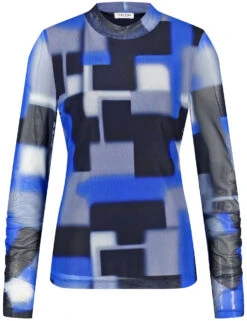 Feine Mode -Feine Mode langarmshirt aus mesh mit semitransparenten aermeln 02
