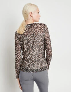 Taifun Langarmshirt Mit Semitransparenten Details -Feine Mode langarmshirt mit semitransparenten details 104