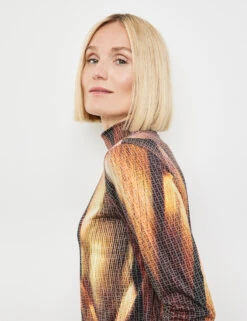 Gerry Weber Langarmshirt Mit Turtleneck Und Ausbrenner-Qualität -Feine Mode langarmshirt mit turtleneck und ausbrenner qualitaet 100