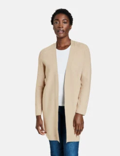 Gerry Weber Lange Strickjacke Mit Ärmeln Aus Rippstrick -Feine Mode lange strickjacke mit aermeln aus rippstrick 01