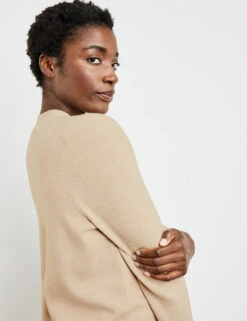 Gerry Weber Lange Strickjacke Mit Ärmeln Aus Rippstrick -Feine Mode lange strickjacke mit aermeln aus rippstrick 100