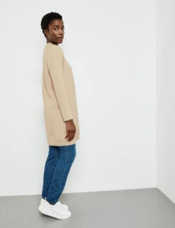 Gerry Weber Lange Strickjacke Mit Ärmeln Aus Rippstrick -Feine Mode lange strickjacke mit aermeln aus rippstrick 102