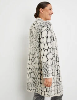 Lange Strickjacke Mit Jacquardmuster -Feine Mode lange strickjacke mit jacquardmuster 104