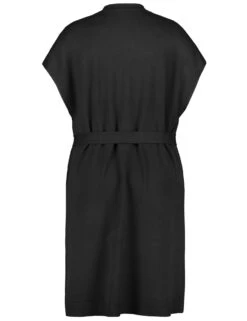 Lange Strickweste Mit Bindegürtel -Feine Mode lange strickweste mit bindeguertel 03