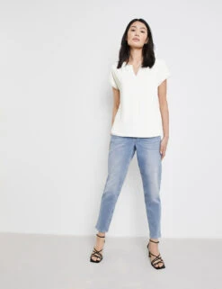 Taifun Legeres Shirt Mit Offenem Rundhalsausschnitt -Feine Mode legeres shirt mit offenem rundhalsausschnitt 102