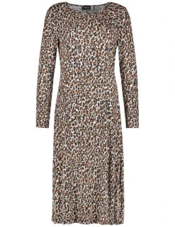 Taifun Leicht Ausgestelltes Jerseykleid Mit Schlitz Und Knotendetail 9 Taifun Leicht Ausgestelltes Jerseykleid Mit Schlitz Und Knotendetail -Feine Mode leicht ausgestelltes jerseykleid mit schlitz und knotendetail 02