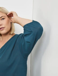 Leichte Baumwollbluse Mit 3/4 Ärmeln -Feine Mode leichte baumwollbluse mit 34 aermeln 100