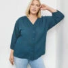 Leichte Baumwollbluse Mit 3/4 Ärmeln -Feine Mode leichte baumwollbluse mit 34 aermeln 110