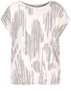 Feine Mode -Feine Mode lockeres kurzarmshirt mit elastischem saum 02