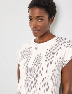 Gerry Weber Lockeres Kurzarmshirt Mit Elastischem Saum -Feine Mode lockeres kurzarmshirt mit elastischem saum 100