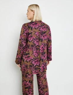 Longbluse Mit Floralprint -Feine Mode longbluse mit floralprint 104