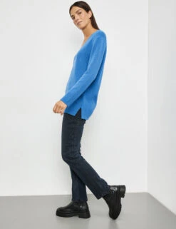 Gerry Weber Longpullover Mit Tiefem V-Ausschnitt Und Kaschmiranteil -Feine Mode longpullover mit tiefem v ausschnitt und kaschmiranteil 102
