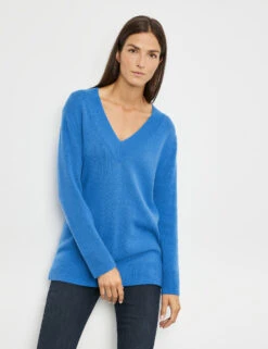 Gerry Weber Longpullover Mit Tiefem V-Ausschnitt Und Kaschmiranteil