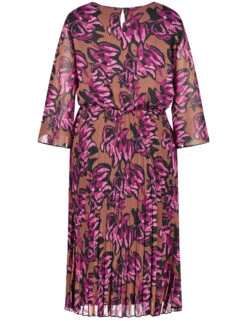 Midikleid Mit Plissiertem Rockteil -Feine Mode midikleid mit plissiertem rockteil 03