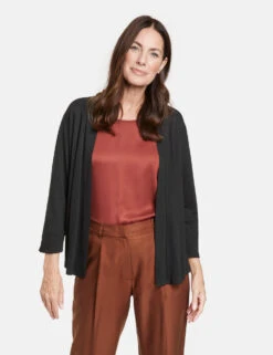 Gerry Weber Offene Shirtjacke Mit Breiter Ausschnittblende -Feine Mode offene shirtjacke mit breiter ausschnittblende 01