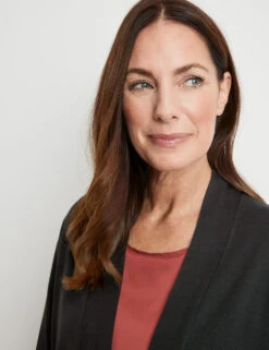 Gerry Weber Offene Shirtjacke Mit Breiter Ausschnittblende -Feine Mode offene shirtjacke mit breiter ausschnittblende 100