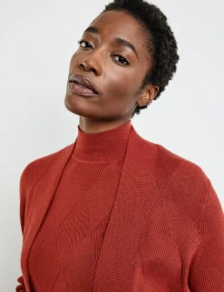 Gerry Weber Offene Strickjacke Mit Dezenter Rauten-Struktur -Feine Mode offene strickjacke mit dezenter rauten struktur 100