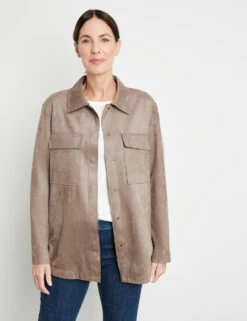 Gerry Weber Overshirt In Verloursleder-Optik