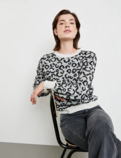 Taifun Pullover Mit Leo-Dessin -Feine Mode pullover mit leo dessin 102