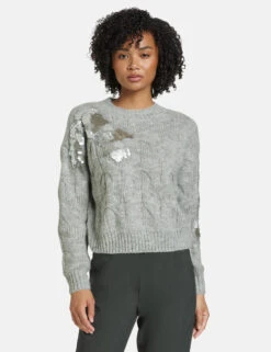 Taifun Pullover Mit Pailletten-Zier -Feine Mode pullover mit pailletten zier 01