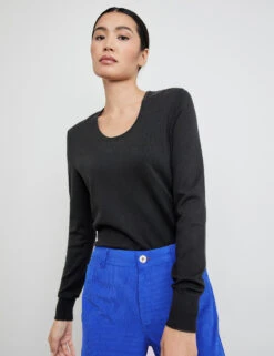 Taifun Pullover Mit Tiefrundem Ausschnitt