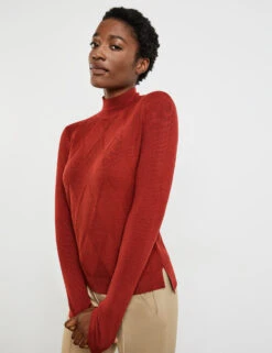 Gerry Weber Pullover Mit Turtleneck Und Rauten-Struktur