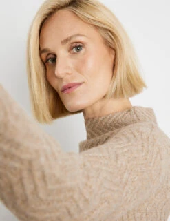 Gerry Weber Pullover Mit Turtleneck Und Strick-Muster -Feine Mode pullover mit turtleneck und strick muster 100