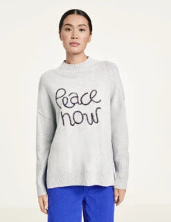 Taifun Pullover Mit Wording-Stickerei -Feine Mode pullover mit wording stickerei 01