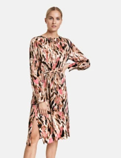 Taifun Satin-Kleid Mit Taillenband -Feine Mode satin kleid mit taillenband 01