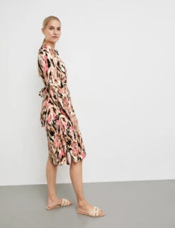 Taifun Satin-Kleid Mit Taillenband -Feine Mode satin kleid mit taillenband 102