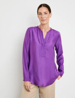 Gerry Weber Schlichte Langarmbluse Mit Tunika-Ausschnitt