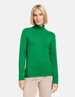 Gerry Weber Schlichter Rollkragenpullover Mit Rippstrick-Details -Feine Mode schlichter rollkragenpullover mit rippstrick details 01