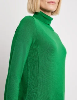 Gerry Weber Schlichter Rollkragenpullover Mit Rippstrick-Details -Feine Mode schlichter rollkragenpullover mit rippstrick details 100