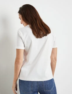 Gerry Weber Schlichtes T-Shirt Mit Logostickerei 12 Gerry Weber Schlichtes T-Shirt Mit Logostickerei -Feine Mode schlichtes t shirt mit logostickerei 104