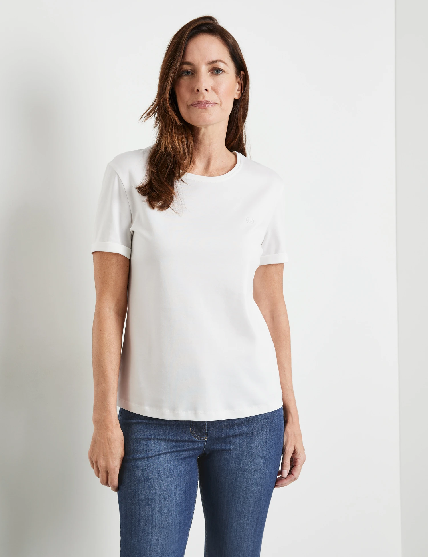 Gerry Weber Schlichtes T-Shirt Mit Logostickerei 3 Gerry Weber Schlichtes T-Shirt Mit Logostickerei