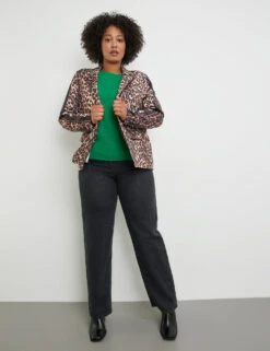 Scuba-Blazer Mit Leo-Dessin -Feine Mode scuba blazer mit leo dessin 102