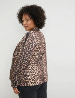 Scuba-Blazer Mit Leo-Dessin -Feine Mode scuba blazer mit leo dessin 104