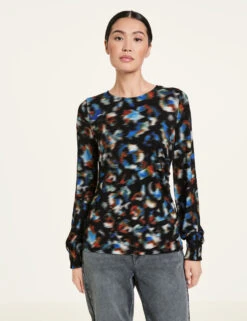 Taifun Shirt Mit Gesmokten Ärmelenden -Feine Mode shirt mit gesmokten aermelenden 01