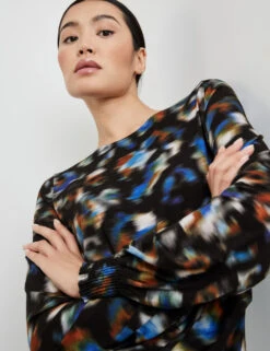 Taifun Shirt Mit Gesmokten Ärmelenden -Feine Mode shirt mit gesmokten aermelenden 100