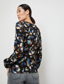 Taifun Shirt Mit Gesmokten Ärmelenden -Feine Mode shirt mit gesmokten aermelenden 104