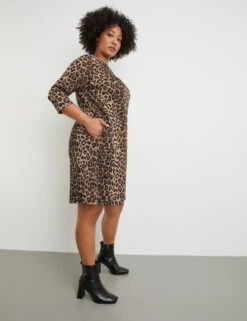 Shirtkleid Mit Animal-Print -Feine Mode shirtkleid mit animal print 102
