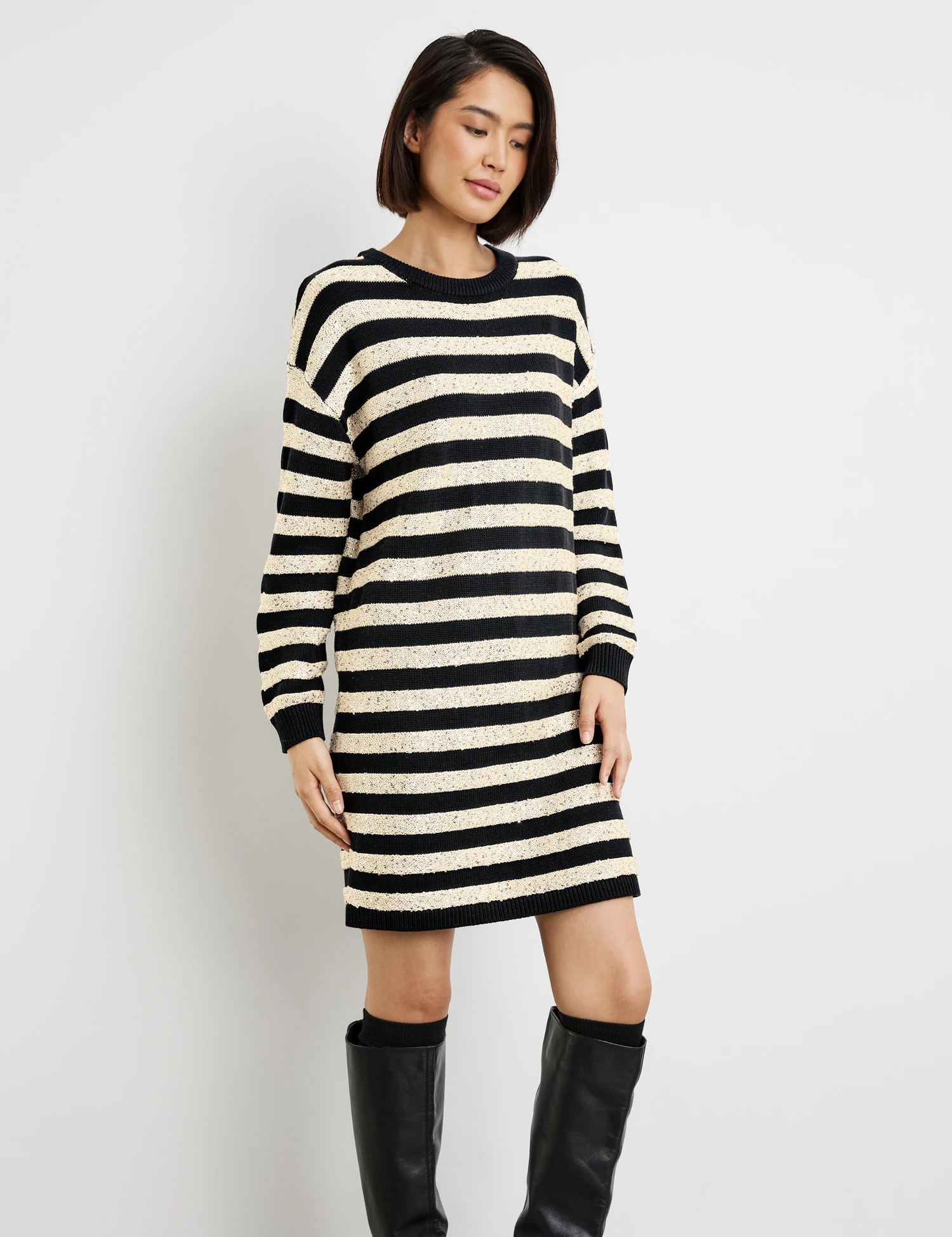 Taifun Strickkleid Mit Pailletten 3 Taifun Strickkleid Mit Pailletten