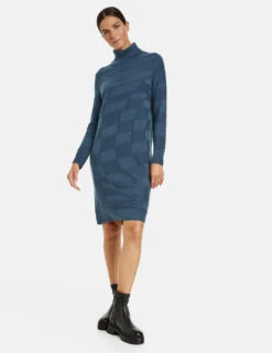 Gerry Weber Strickkleid Mit Rollkragen Und Strick-Muster -Feine Mode strickkleid mit rollkragen und strick muster 01