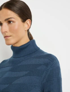 Gerry Weber Strickkleid Mit Rollkragen Und Strick-Muster -Feine Mode strickkleid mit rollkragen und strick muster 100